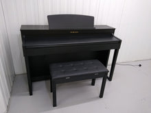 Load image into Gallery viewer, Yamaha Clavinova CLP-440 Digital Piano in satin black with matching stool stock no. 22106