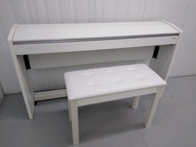 Load image into Gallery viewer, Roland F130R Digital Piano in white with matching colour stool stock # 22136