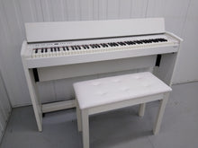 Load image into Gallery viewer, Roland F130R Digital Piano in white with matching colour stool stock # 22136
