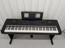 Load image into Gallery viewer, Yamaha DGX-660 black portable grand piano keyboard and stand stock #22323