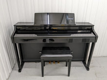 Load image into Gallery viewer, Roland HP-505 Digital Piano in glossy black wooden action keys  Stock  nr 22343