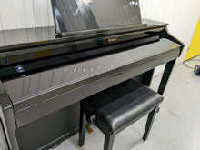 Load image into Gallery viewer, Roland HP-505 Digital Piano in glossy black wooden action keys  Stock  nr 22343