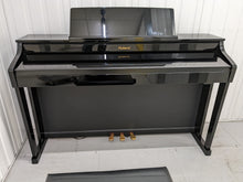 Load image into Gallery viewer, Roland HP-505 Digital Piano in glossy black wooden action keys  Stock  nr 22343
