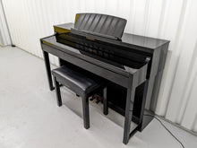 Load image into Gallery viewer, Yamaha Clavinova CLP-440 Digital Piano and stool in glossy black stock no. 22385