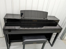 Load image into Gallery viewer, Yamaha Clavinova CLP-440 Digital Piano and stool in glossy black stock no. 22385
