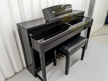 Load image into Gallery viewer, Yamaha Clavinova CLP-440 Digital Piano and stool in glossy black stock no. 22385