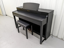 Load image into Gallery viewer, Yamaha Clavinova CLP-440 Digital Piano and stool in satin black stock no. 22379