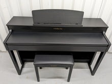 Load image into Gallery viewer, Yamaha Clavinova CLP-440 Digital Piano and stool in satin black stock no. 22379