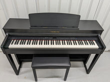Load image into Gallery viewer, Yamaha Clavinova CLP-440 Digital Piano and stool in satin black stock no. 22379