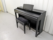 Load image into Gallery viewer, Yamaha clavinova CLP-525 digital piano and stool in satin black stock # 22378