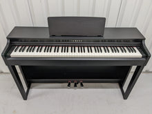 Load image into Gallery viewer, Yamaha clavinova CLP-525 digital piano and stool in satin black stock # 22378