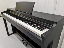 Load image into Gallery viewer, Yamaha clavinova CLP-525 digital piano and stool in satin black stock # 22378
