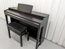 Load image into Gallery viewer, Yamaha clavinova CLP-525 digital piano and stool in dark rosewood stock # 22414
