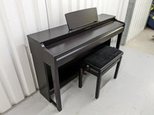 Load image into Gallery viewer, Yamaha clavinova CLP-525 digital piano and stool in dark rosewood stock # 22414
