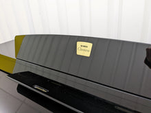 Load image into Gallery viewer, Yamaha Clavinova CLP-340PE Digital Piano and stool in glossy black stock # 22430