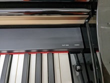 Load image into Gallery viewer, Yamaha Clavinova CLP-340PE Digital Piano and stool in glossy black stock # 22430