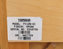 Load image into Gallery viewer, Yamaha P112N Silent Upright Acoustic piano (2005) in oak finish stock #22482