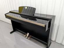 Load image into Gallery viewer, Yamaha Clavinova CLP-220PE Digital Piano and stool in glossy black stock # 23051