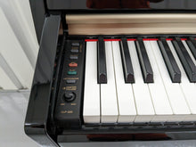 Load image into Gallery viewer, Yamaha Clavinova CLP-220PE Digital Piano and stool in glossy black stock # 23051