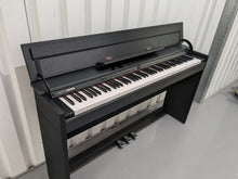 Load image into Gallery viewer, Roland DP990F digital slim line space saving piano in satin black stock # 23060