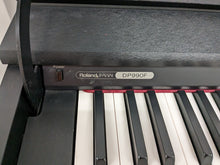 Load image into Gallery viewer, Roland DP990F digital slim line space saving piano in satin black stock # 23060