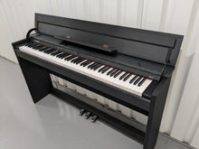 Load image into Gallery viewer, Roland DP990F digital slim line space saving piano in satin black stock # 23060