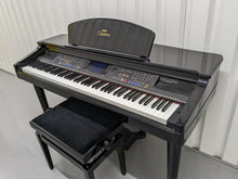 Load image into Gallery viewer, Yamaha Clavinova CVP-109PE Digital Piano and stool in glossy polished black stock # 23090