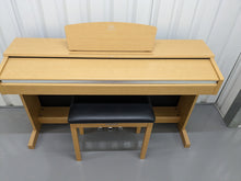 Load image into Gallery viewer, Yamaha Arius YDP-140 digital piano and stool in light oak / cherry wood finish stock number 23106