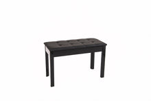 Load image into Gallery viewer, Extra wide piano stool in glossy black colour with storage for music