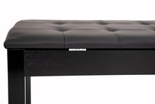 Load image into Gallery viewer, Extra wide piano stool in glossy black colour with storage for music