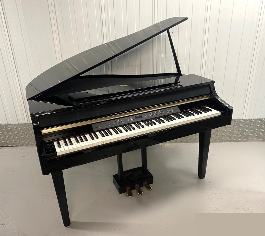 Yamaha Clavinova CLP-265GP in polished glossy black + stool. stock number 25350