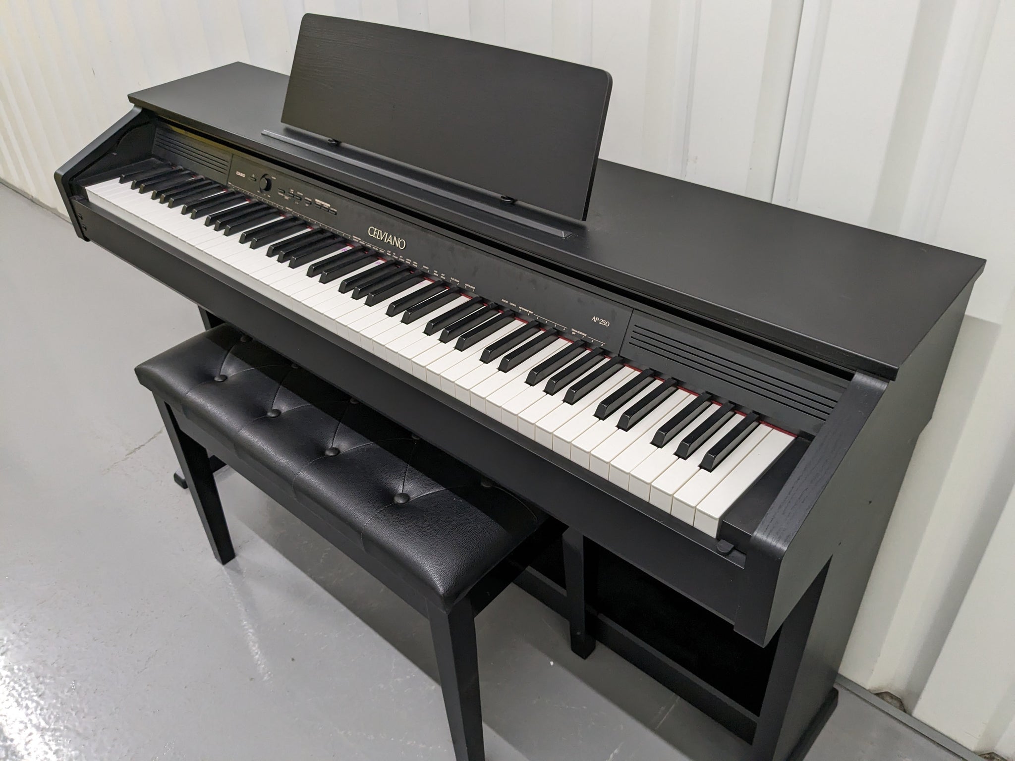 CASIO CELVIANO AP-250 DIGITAL PIANO AND DOUBLE STOOL IN SATIN BLACK st –  Sulinda Music