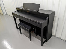 Load image into Gallery viewer, Yamaha Clavinova CLP-440 Digital Piano and stool in satin black stock no 23189
