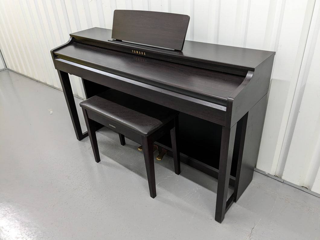 Yamaha clavinova CLP-525 digital piano and stool in dark rosewood stock # 23207