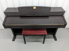 Load image into Gallery viewer, Yamaha Clavinova CLP-340 digital piano and stool in dark Rosewood stock number 23228
