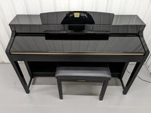 Load image into Gallery viewer, YAMAHA CLAVINOVA CLP-370PE DIGITAL PIANO + STOOL IN GLOSSY BLACK stock nr 23290
