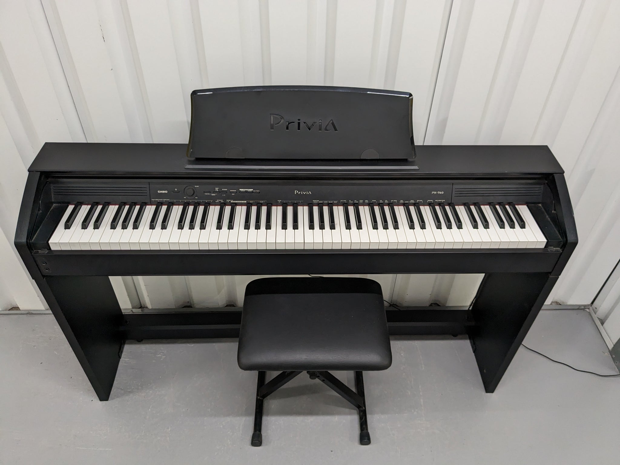 Casio Privia PX 760 Slim Digital Piano and stool satin black stock num Sulinda Music