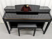 Load image into Gallery viewer, YAMAHA CLAVINOVA CLP-370PE DIGITAL PIANO + STOOL IN GLOSSY BLACK stock nr 23454
