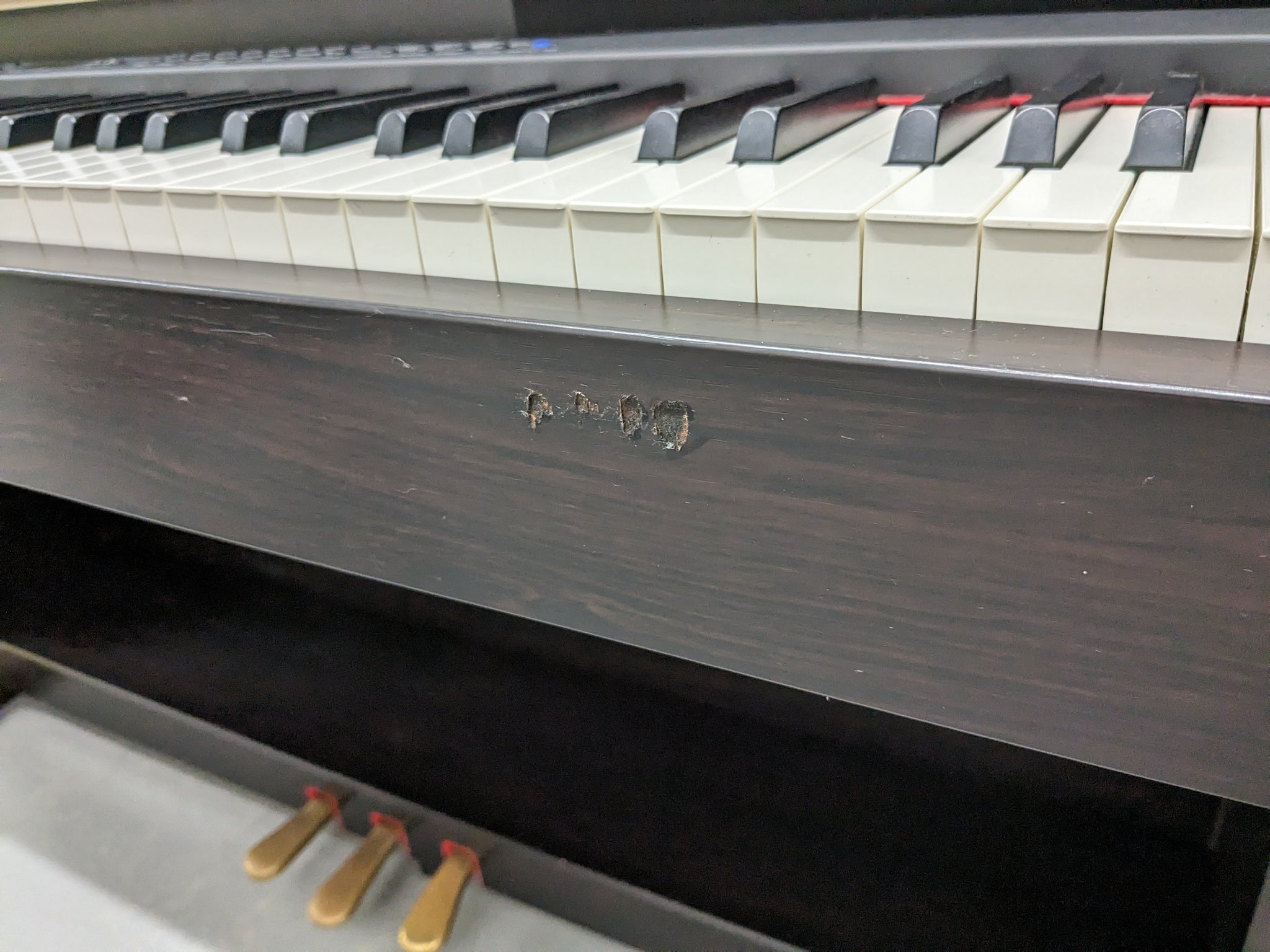 Yamaha Clavinova CLP-340 Digital Piano and stool in dark