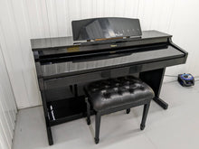 Load image into Gallery viewer, Roland HP-3e Digital Piano and stool in glossy black polished ebony Stock #23506

