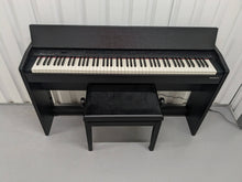 Load image into Gallery viewer, Roland F140R digital piano and stool in satin black finish stock number 24009
