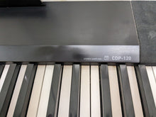 Load image into Gallery viewer, Casio CDP-120BK Digital portable piano with stand stock # 24051
