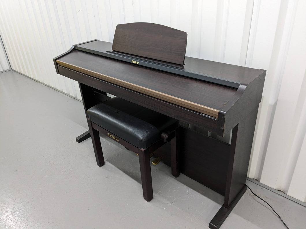 Roland HP101e digital piano and stool in dark rosewood finish stock #24061