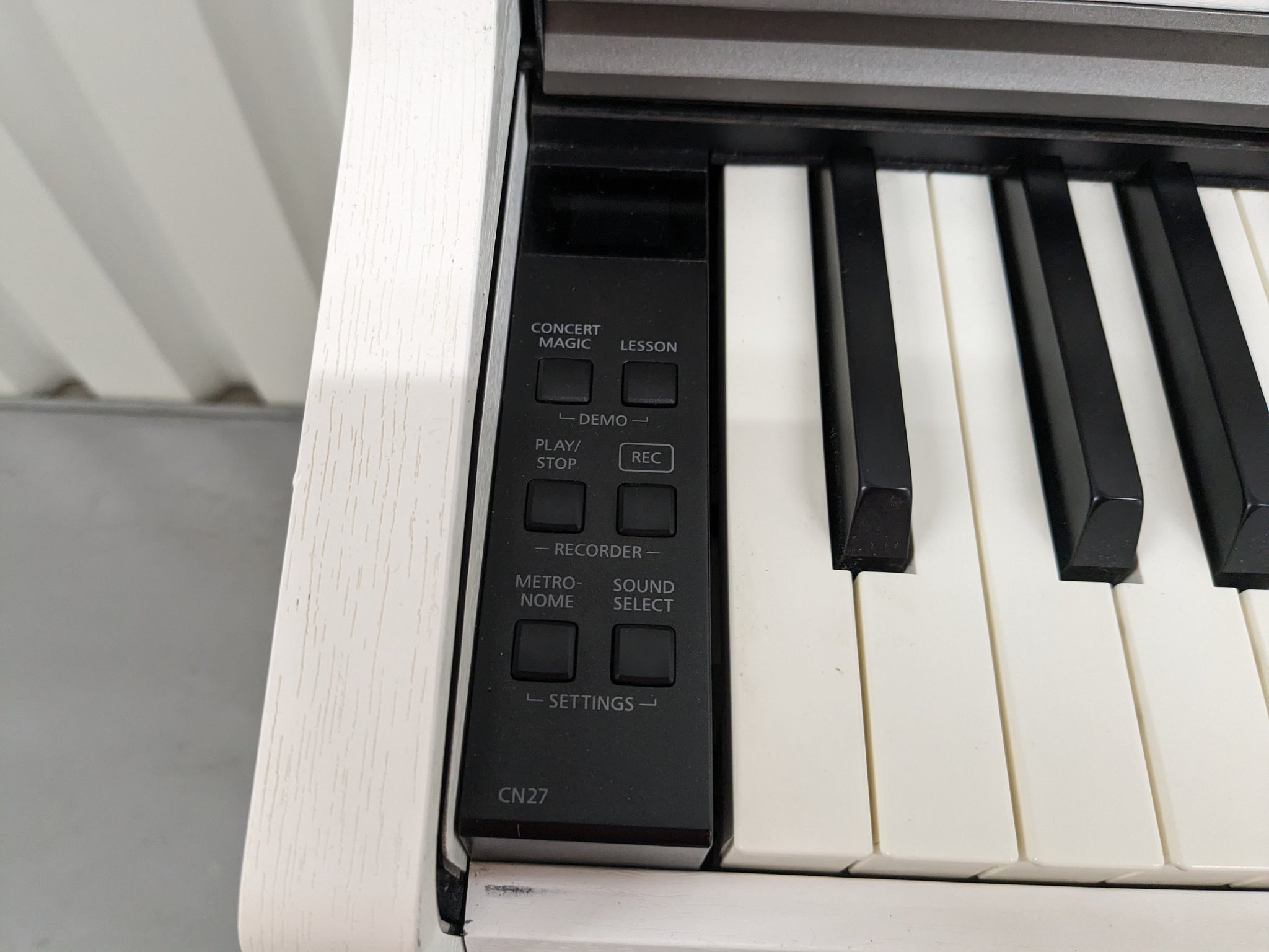 Kawai CN27 digital piano and stool in satin white finish stock