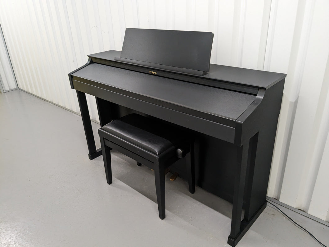 Roland HP305 SuperNatural Digital Piano and stool in satin black finish Stock nr 24088