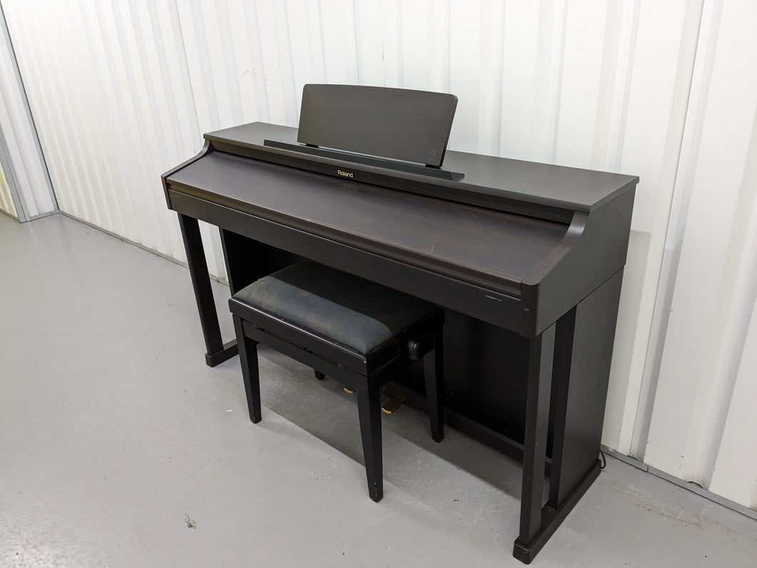 Roland HP203 digital piano and stool in dark rosewood finish stock number 24076