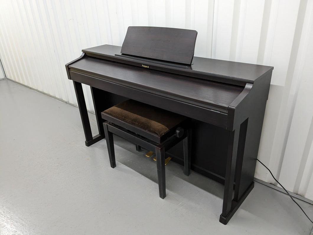 Roland HP201 digital piano and stool in dark rosewood finish stock number 24117