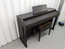 Load image into Gallery viewer, Roland HP201 digital piano and stool in dark rosewood finish stock number 24117
