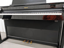 Load image into Gallery viewer, Roland HP307 Digital Piano and stool in glossy polished black finish Stock #24114
