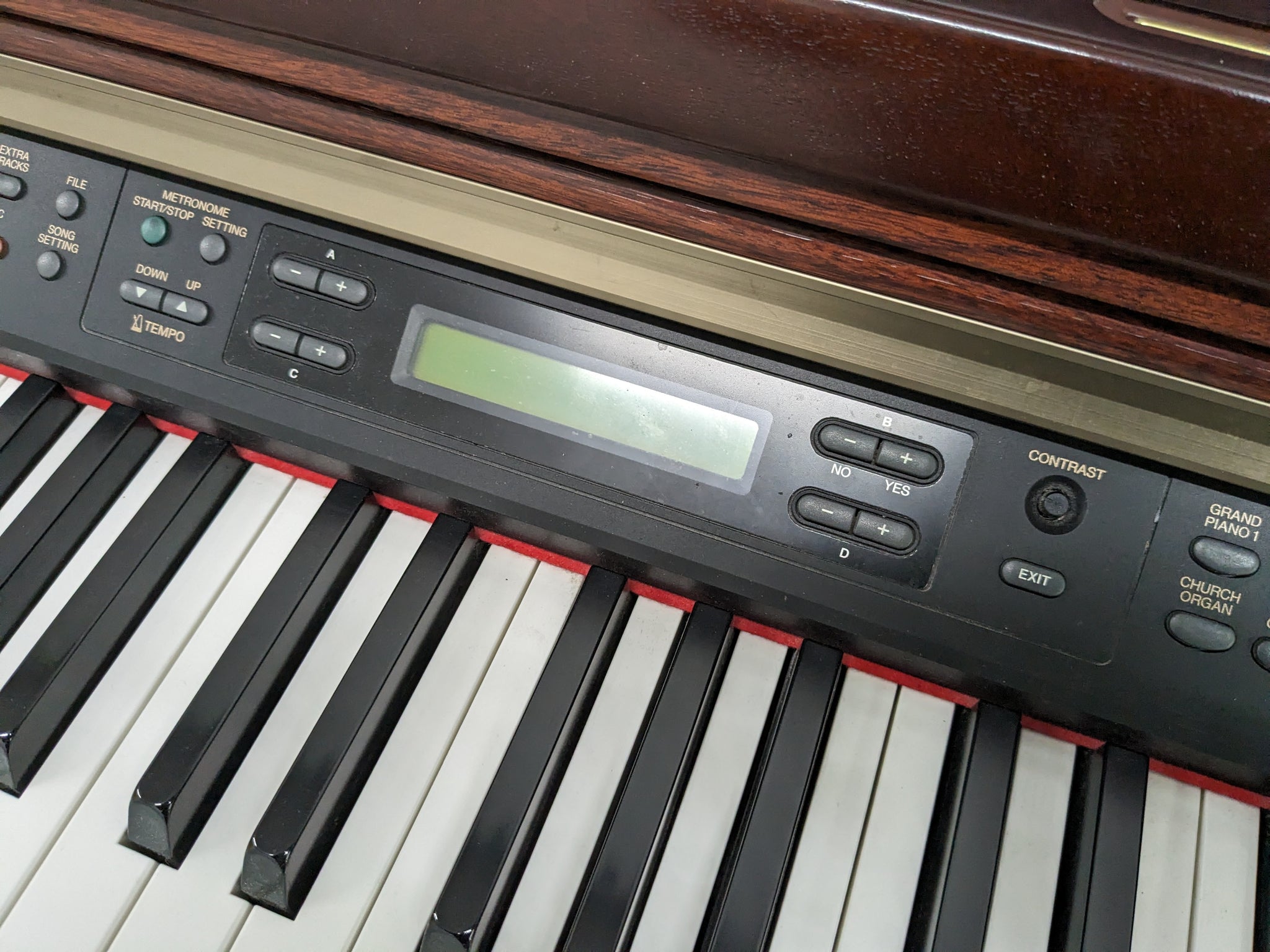 Yamaha Clavinova CLP-150 digital piano in mahogany finish stock